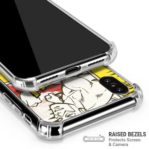 DC Comics Flash Block Pattern iPhone XS Max Clear Case